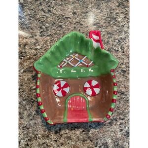 Christmas Gingerbread‎ House Candy Dish Plate Holiday Decor MSC